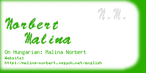 norbert malina business card